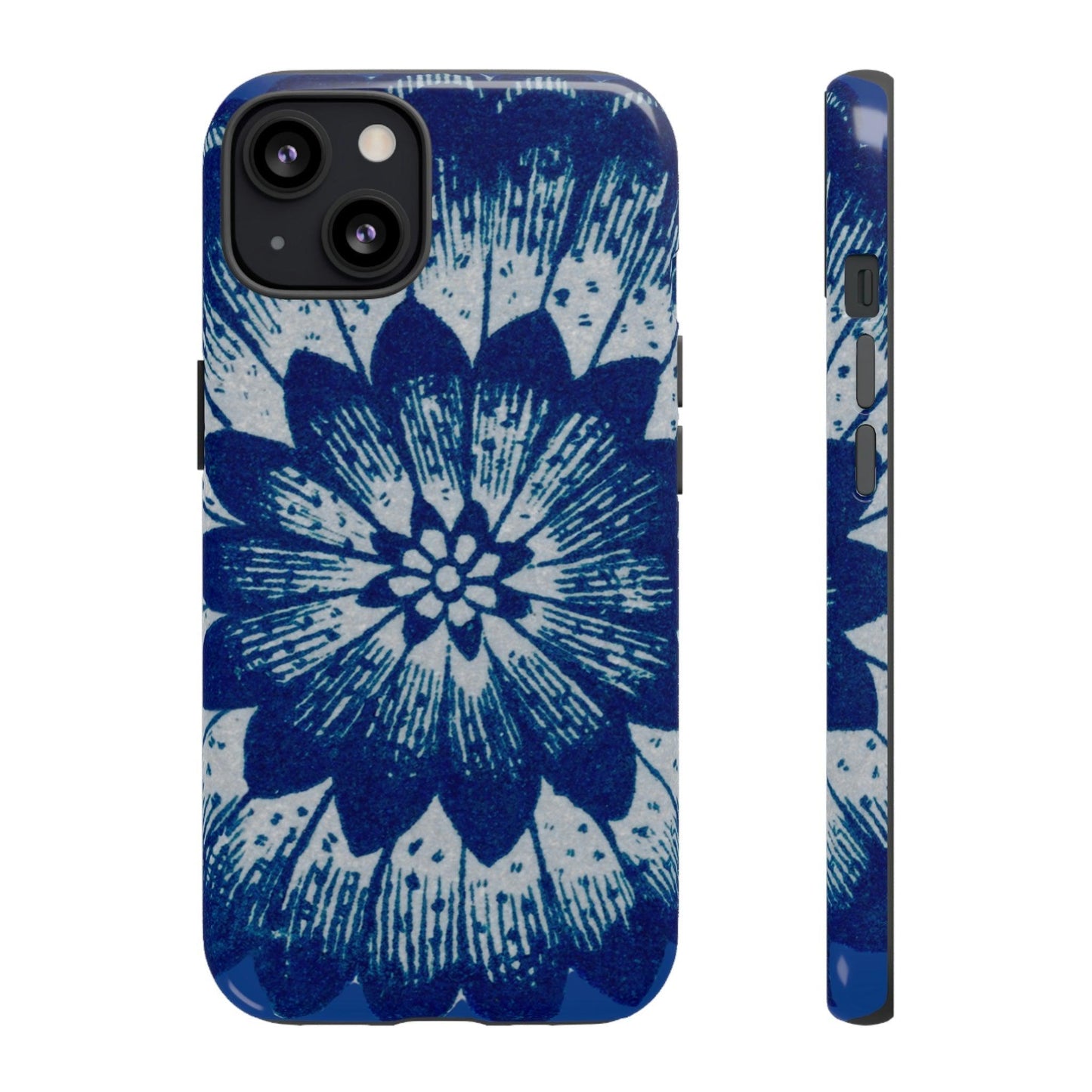 Phone Case-BLUE FLOWER | Tough-iPhone 13-Glossy-PhoneCaseBoss-Phone-Best-Phone-Cases