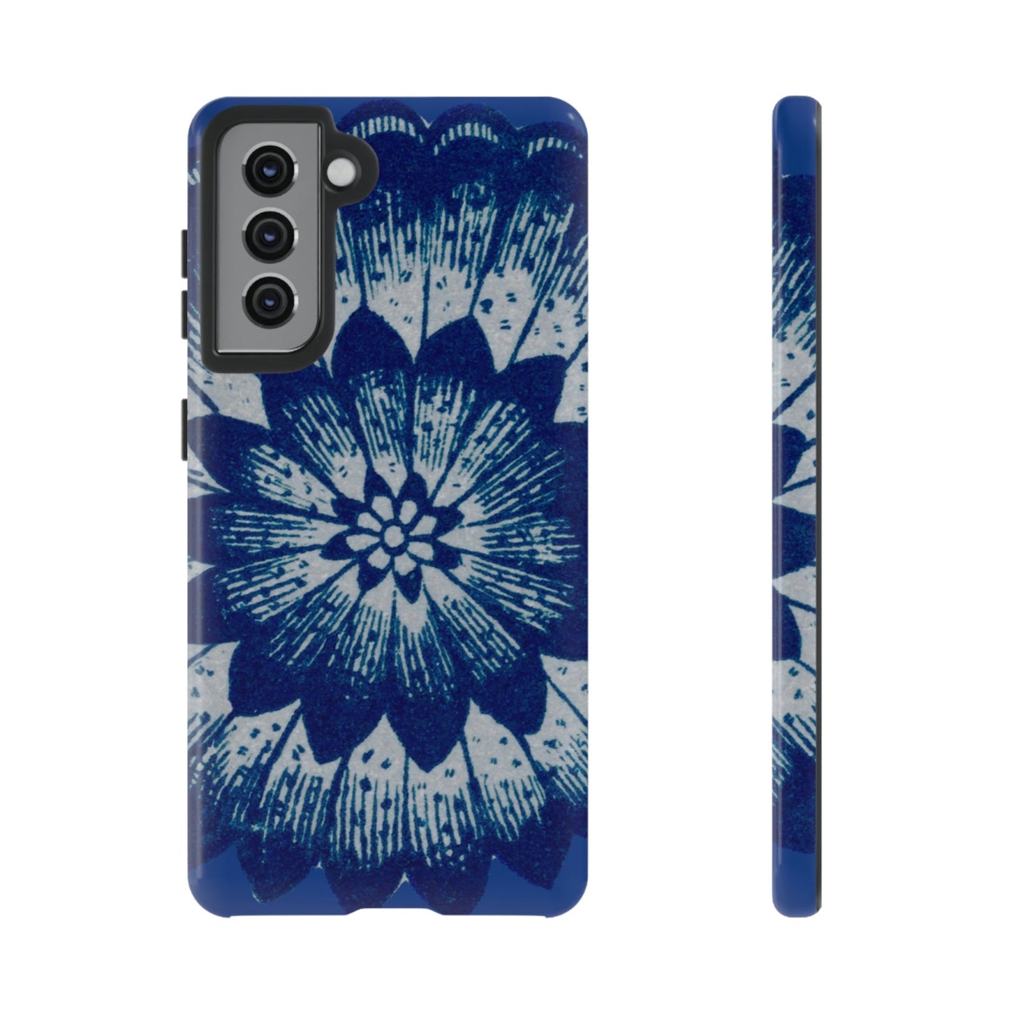 Phone Case-BLUE FLOWER | Tough-Samsung Galaxy S21-Glossy-PhoneCaseBoss-Phone-Best-Phone-Cases