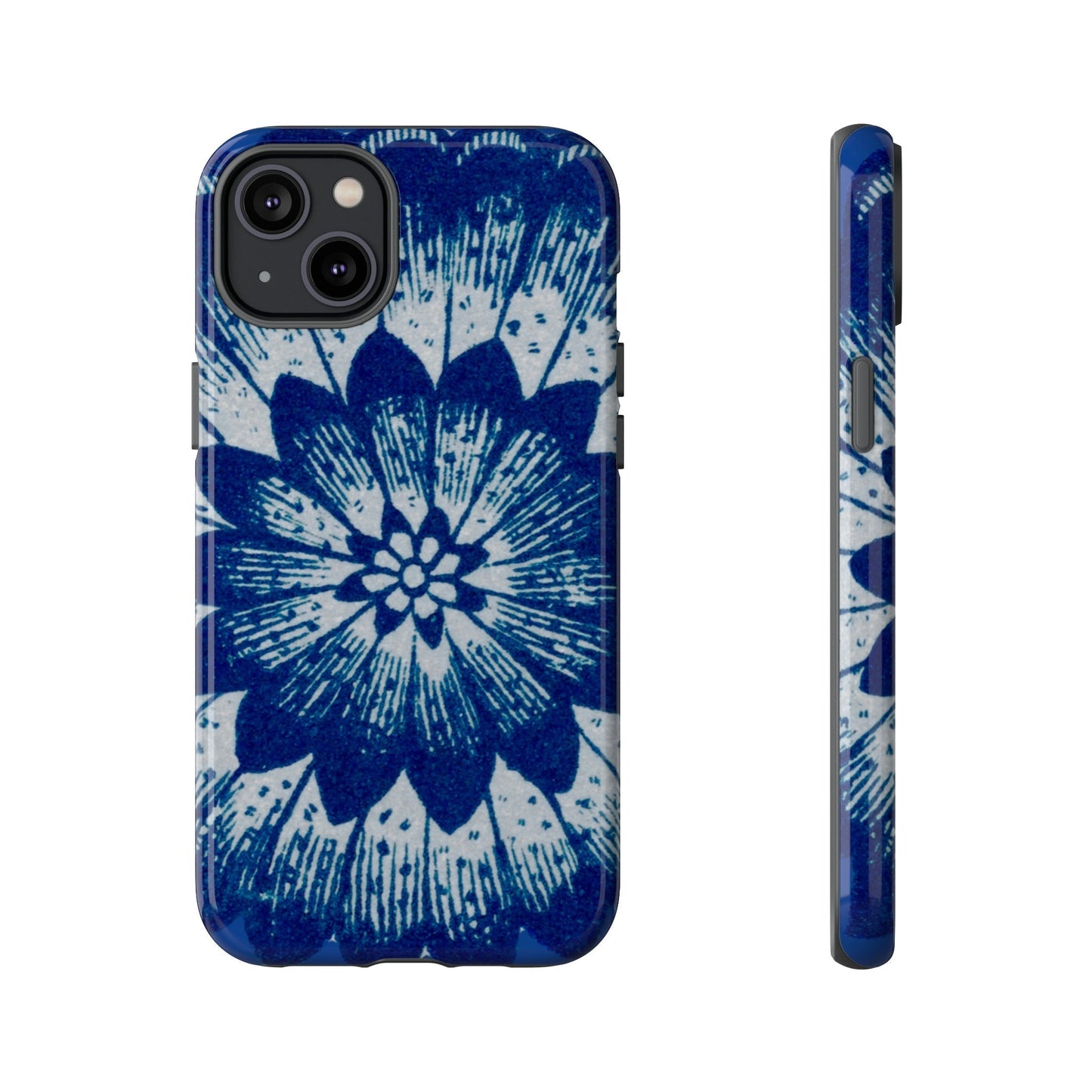 Phone Case-BLUE FLOWER | Tough-iPhone 14 Plus-Glossy-PhoneCaseBoss-Phone-Best-Phone-Cases