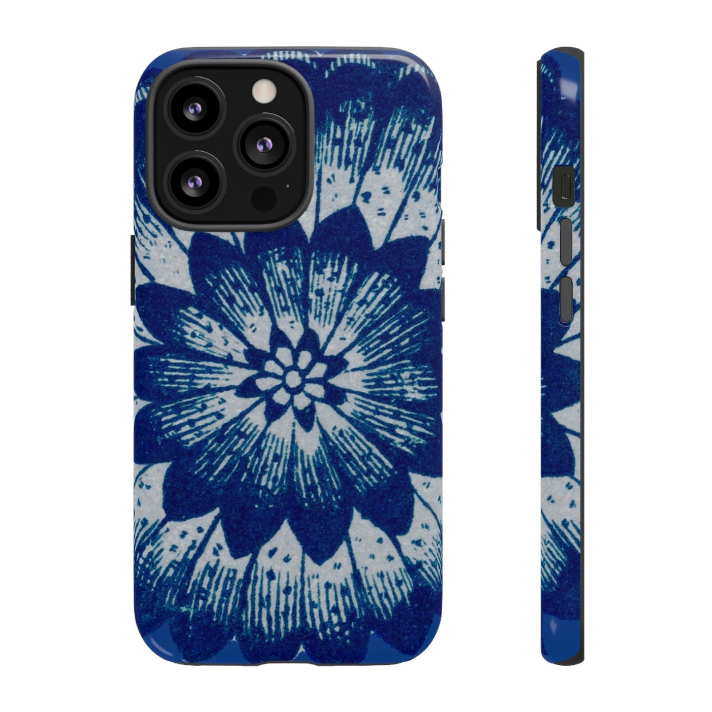 Phone Case-BLUE FLOWER | Tough-iPhone 13 Pro-Glossy-PhoneCaseBoss-Phone-Best-Phone-Cases