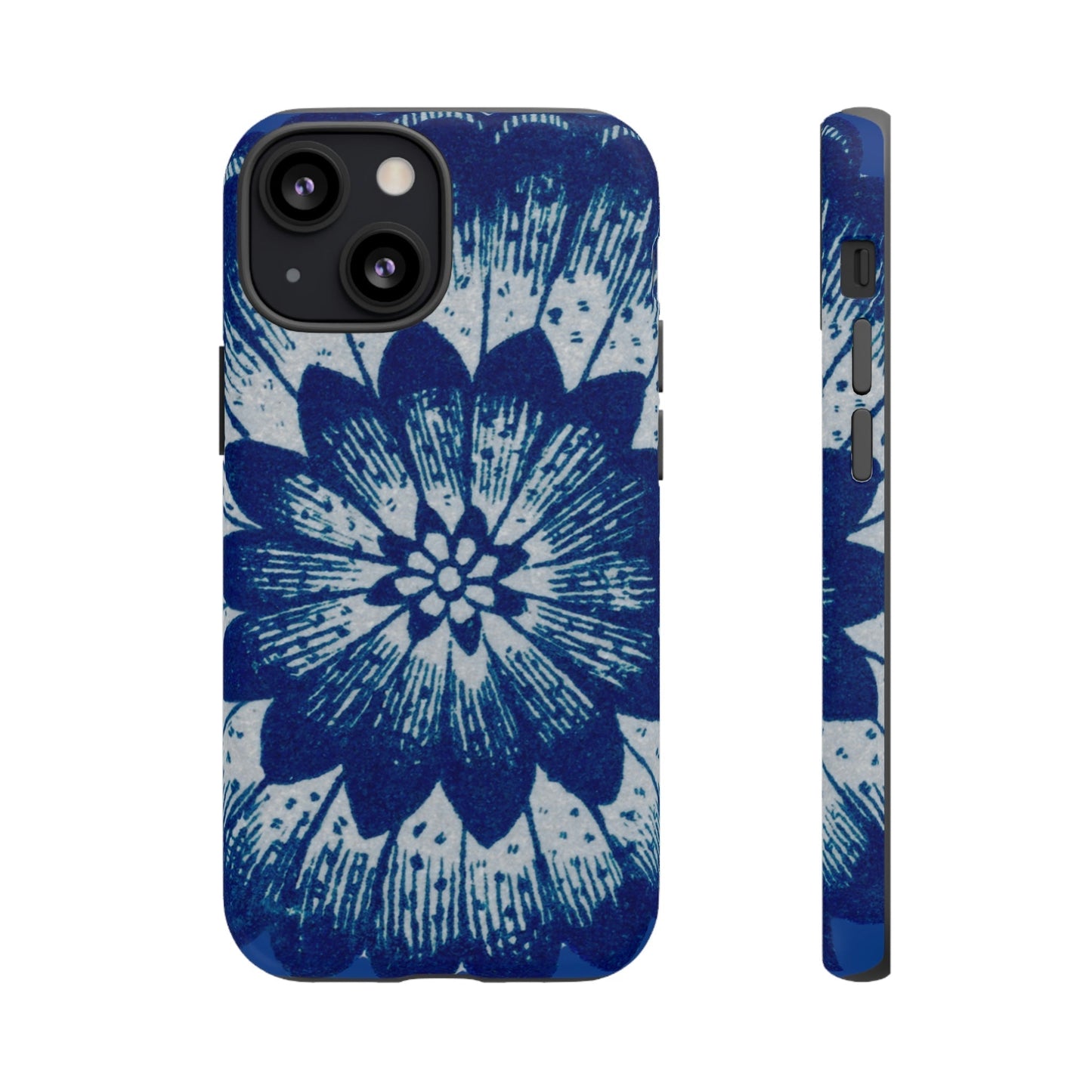 Phone Case-BLUE FLOWER | Tough-iPhone 13 Mini-Matte-PhoneCaseBoss-Phone-Best-Phone-Cases