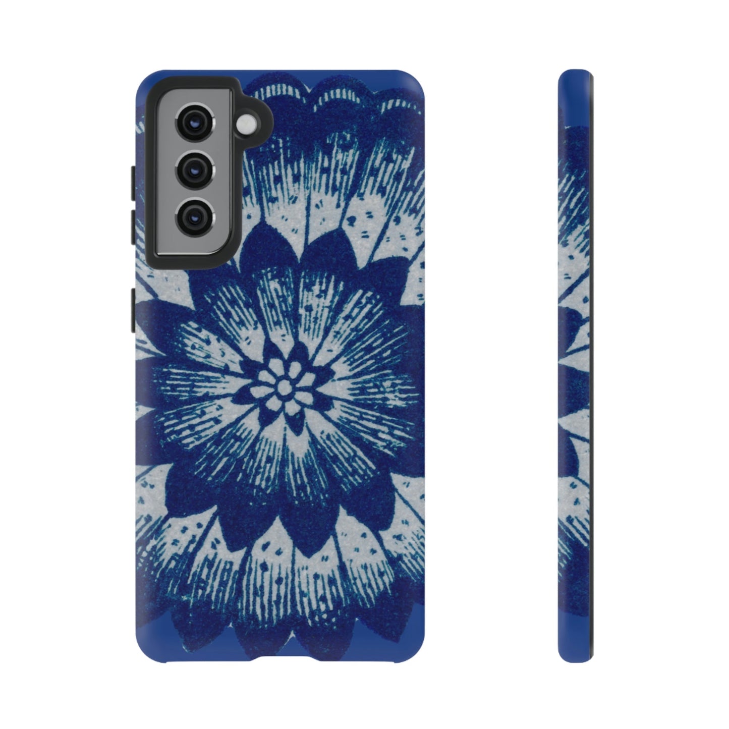 Phone Case-BLUE FLOWER | Tough-Samsung Galaxy S21-Matte-PhoneCaseBoss-Phone-Best-Phone-Cases