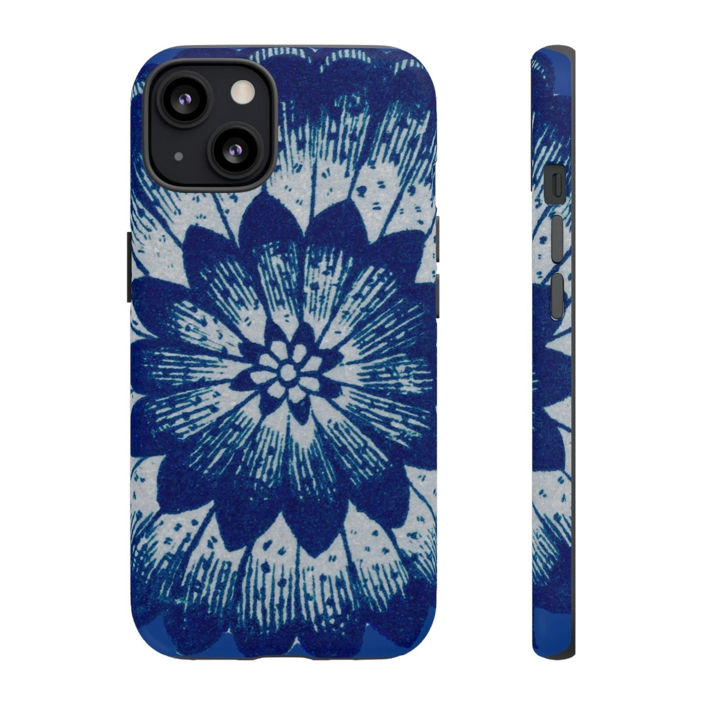 Phone Case-BLUE FLOWER | Tough-iPhone 13-Matte-PhoneCaseBoss-Phone-Best-Phone-Cases