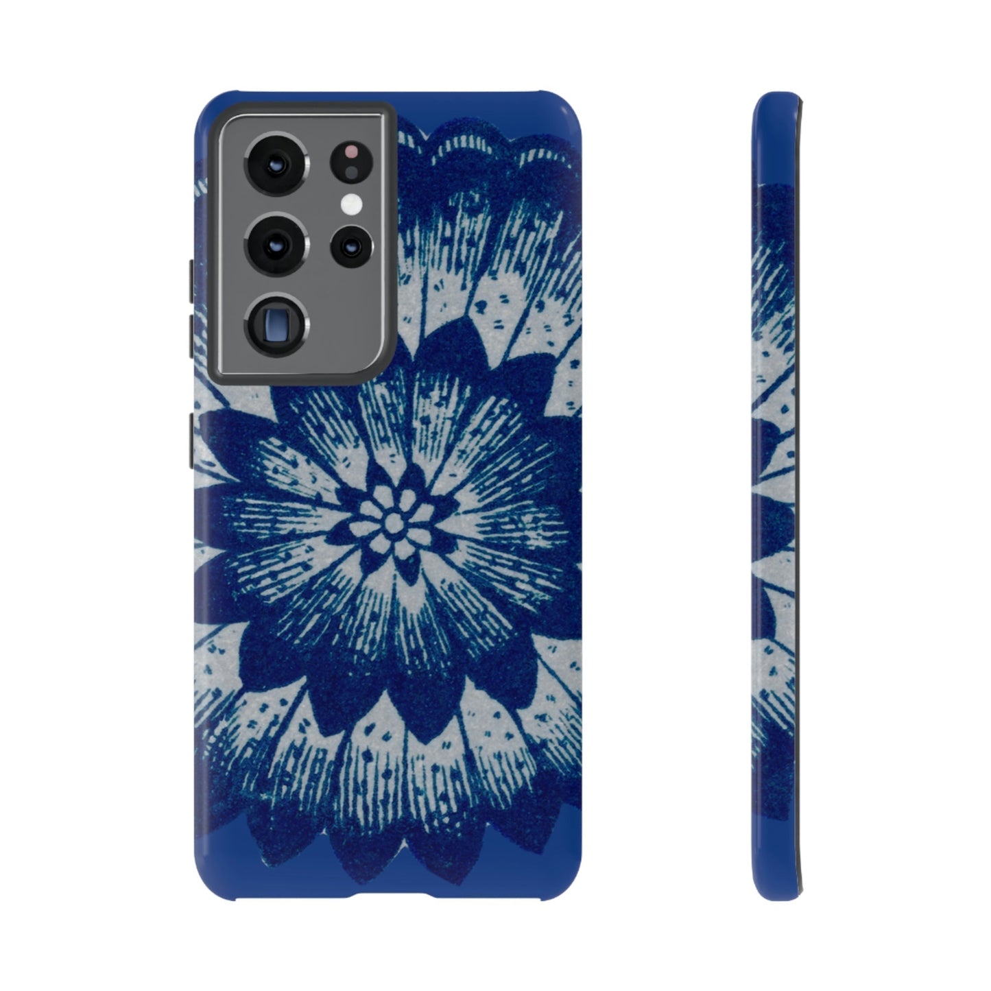 Phone Case-BLUE FLOWER | Tough-Samsung Galaxy S21 Ultra-Glossy-PhoneCaseBoss-Phone-Best-Phone-Cases