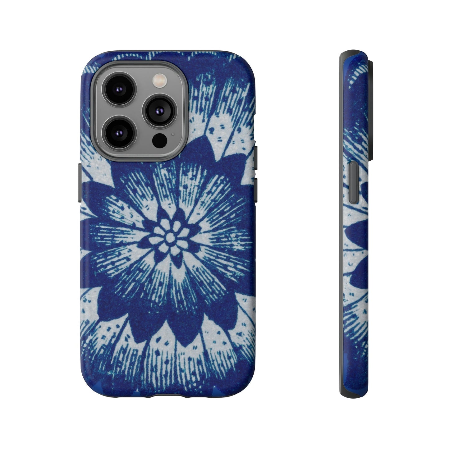Phone Case-BLUE FLOWER | Tough-iPhone 14 Pro-Matte-PhoneCaseBoss-Phone-Best-Phone-Cases