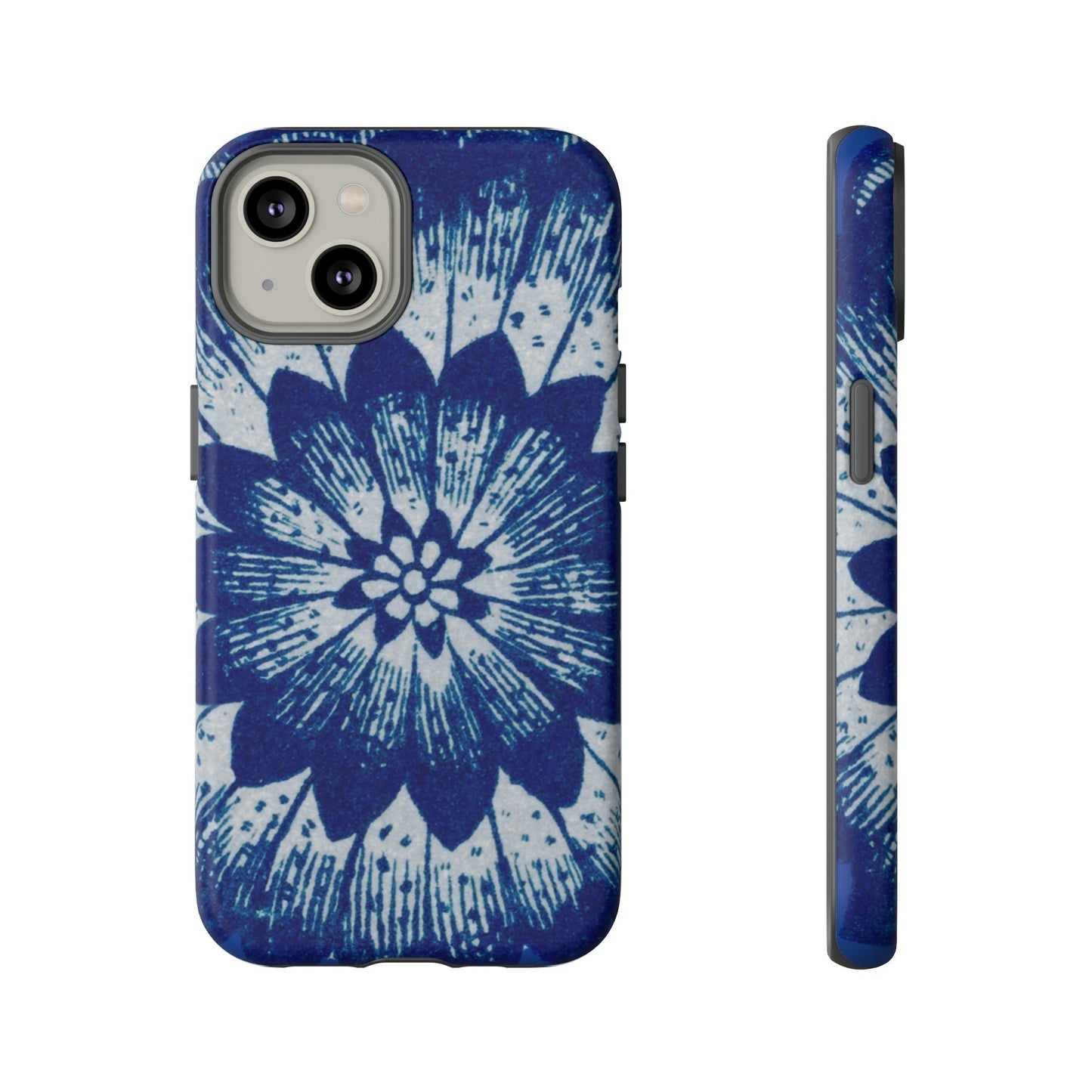 Phone Case-BLUE FLOWER | Tough-iPhone 14-Matte-PhoneCaseBoss-Phone-Best-Phone-Cases