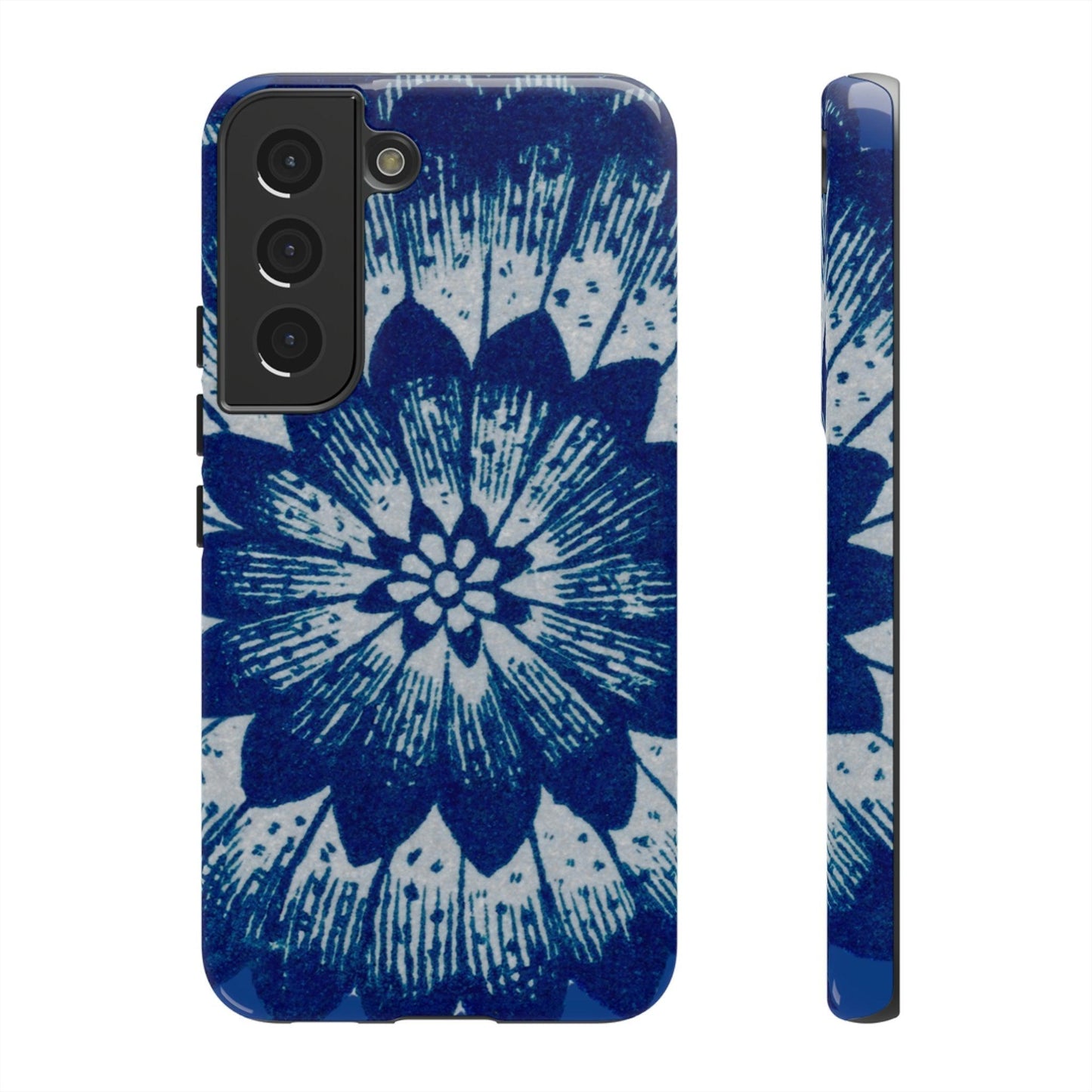 Phone Case-BLUE FLOWER | Tough-Samsung Galaxy S22-Glossy-PhoneCaseBoss-Phone-Best-Phone-Cases