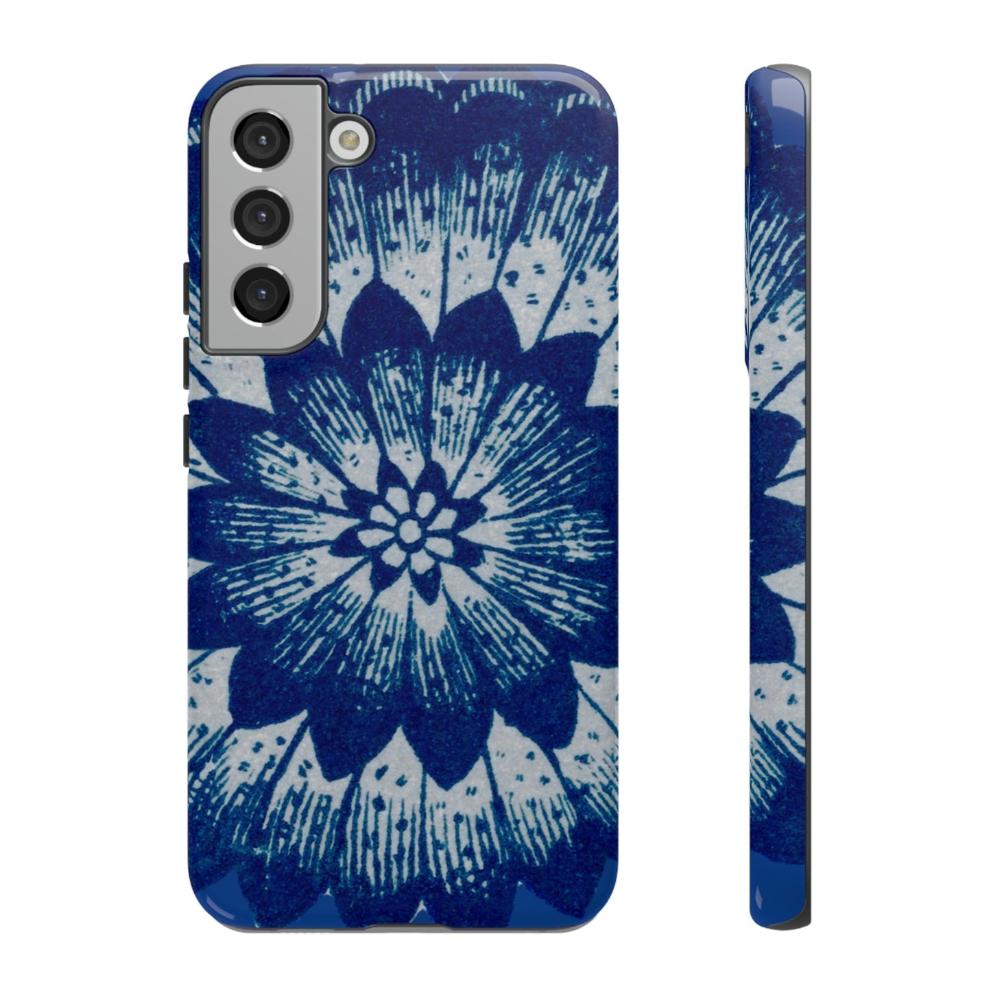 Phone Case-BLUE FLOWER | Tough-Samsung Galaxy S22 Plus-Glossy-PhoneCaseBoss-Phone-Best-Phone-Cases
