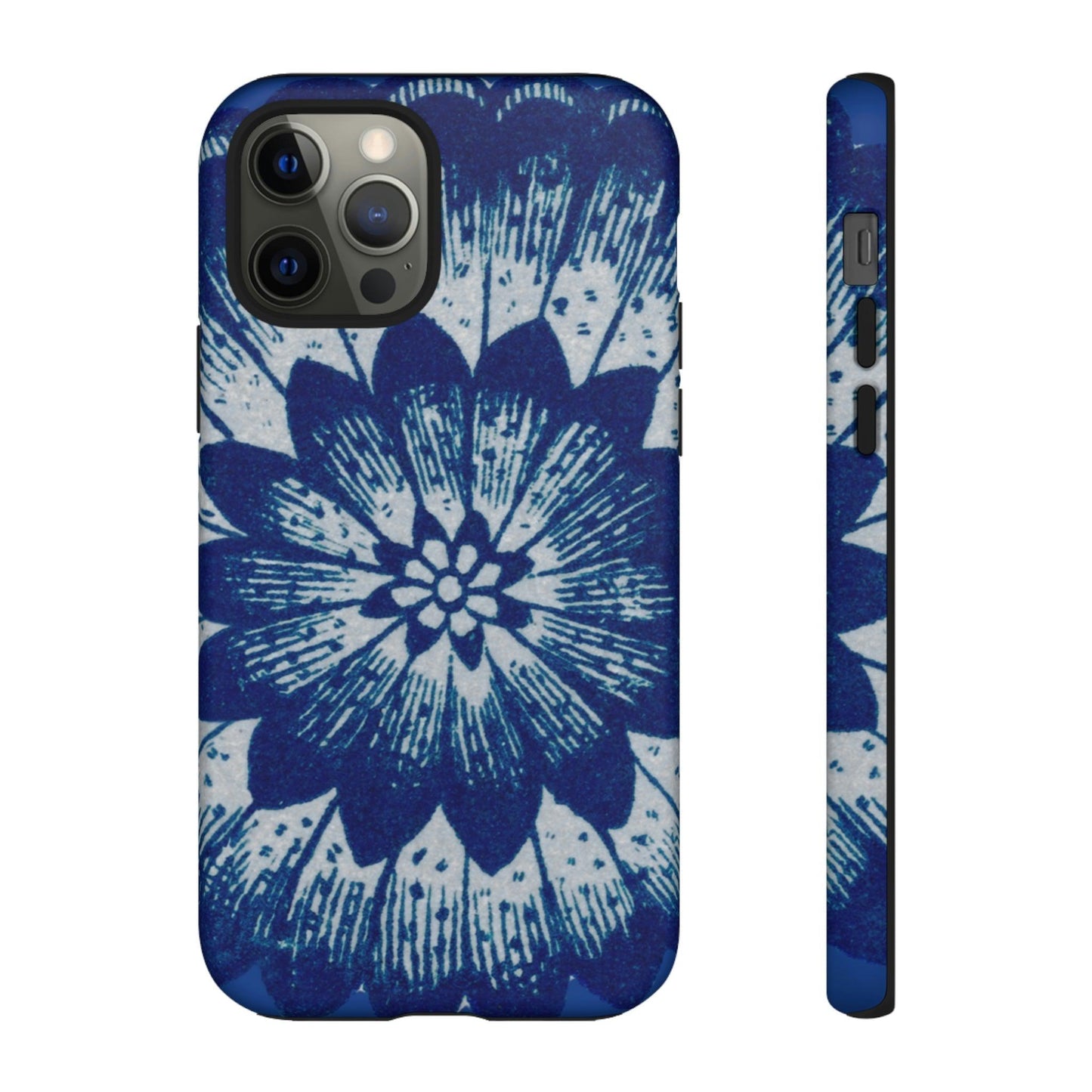 Phone Case-BLUE FLOWER | Tough-iPhone 12 Pro-Matte-PhoneCaseBoss-Phone-Best-Phone-Cases