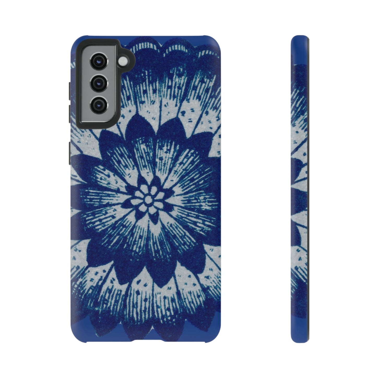 Phone Case-BLUE FLOWER | Tough-Samsung Galaxy S21 Plus-Matte-PhoneCaseBoss-Phone-Best-Phone-Cases