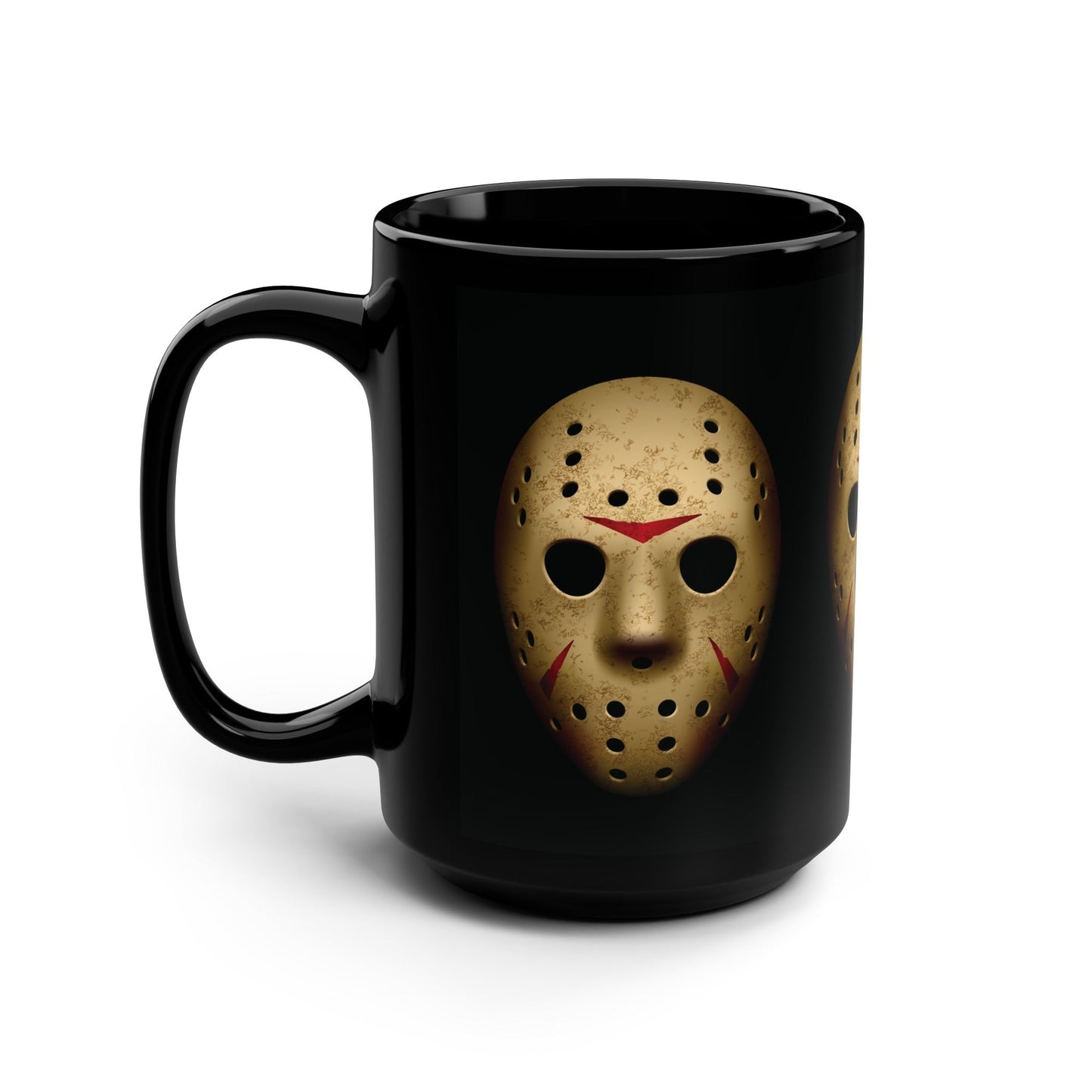 Crazy Killer Hockey Mask Guy - Happy Friday! 15oz Porcelain Black Mug-Mug-Printify-15 oz, 15oz, Ceramic, Coffee Mugs, Drink, Drinks, Glossy, Home & Living, Horror, Horror Movies, More, Movie, Movie Mug, Movies, Mugs, Scary Movie, Scary Movies, Sublimation, The Whole Nother | 15oz,,,7572836352093-Crazy-Killer-Hockey-Mask-Guy-Happy-Friday-15oz-Porcelain-Black-Mug-Mug-15-oz-15oz-Ceramic-Coffee-Mugs-Drink-Drinks-Glossy-Home-Living-Horror-Horror-Movies-More-Movie-Movie-Mug-Movies_1669d70b-ad94-4dcf-913e-3981e372