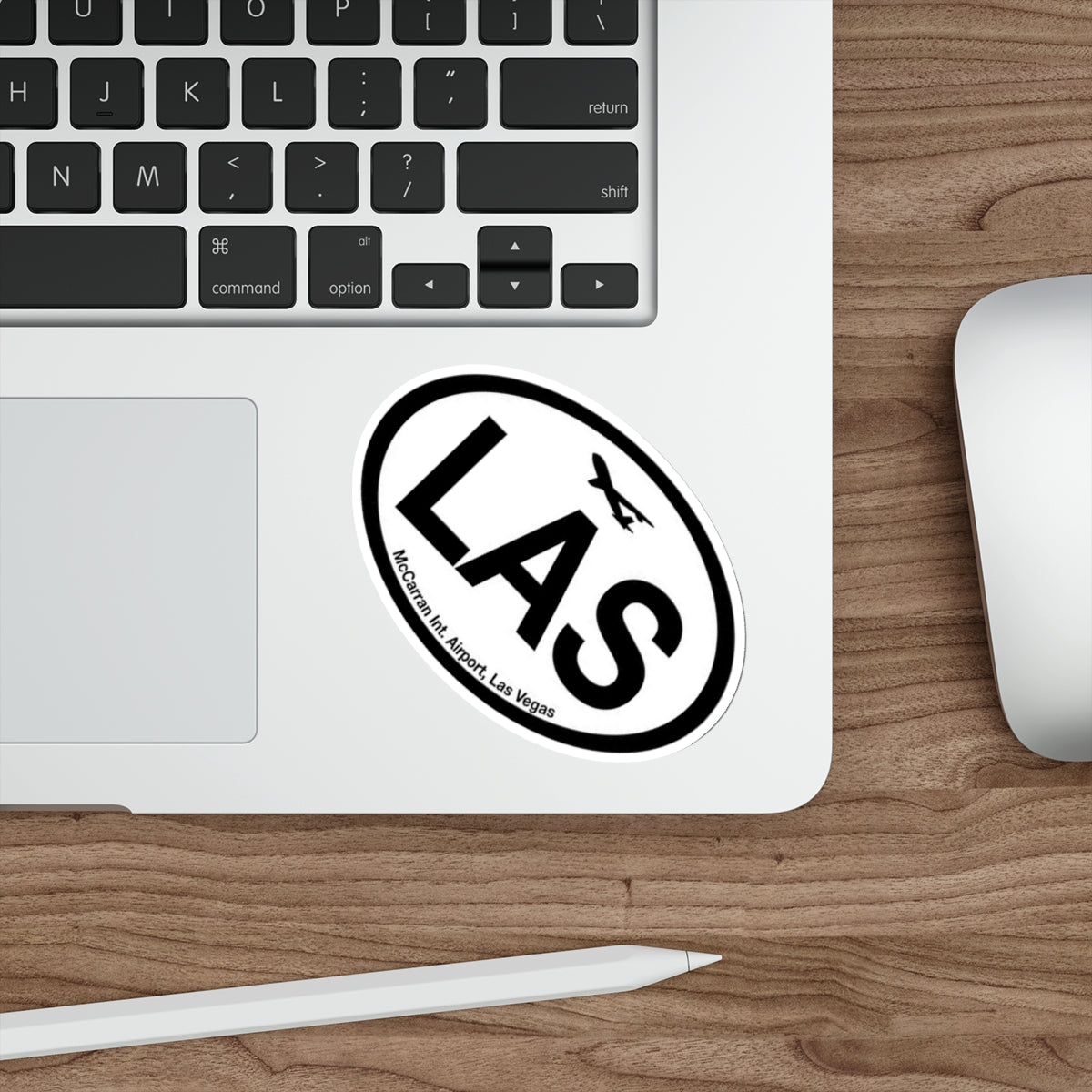 Las Vegas Airport Code LAS Die-Cut Sticker - Harry Reid International Airport Sticker-Paper products-Printify-White-Die-Cut-4" × 4"-Back to School, Halloween, Home & Living, Magnets & Stickers, Stationery, Stickers, Valentine's Day Picks-PhoneCaseBoss.com