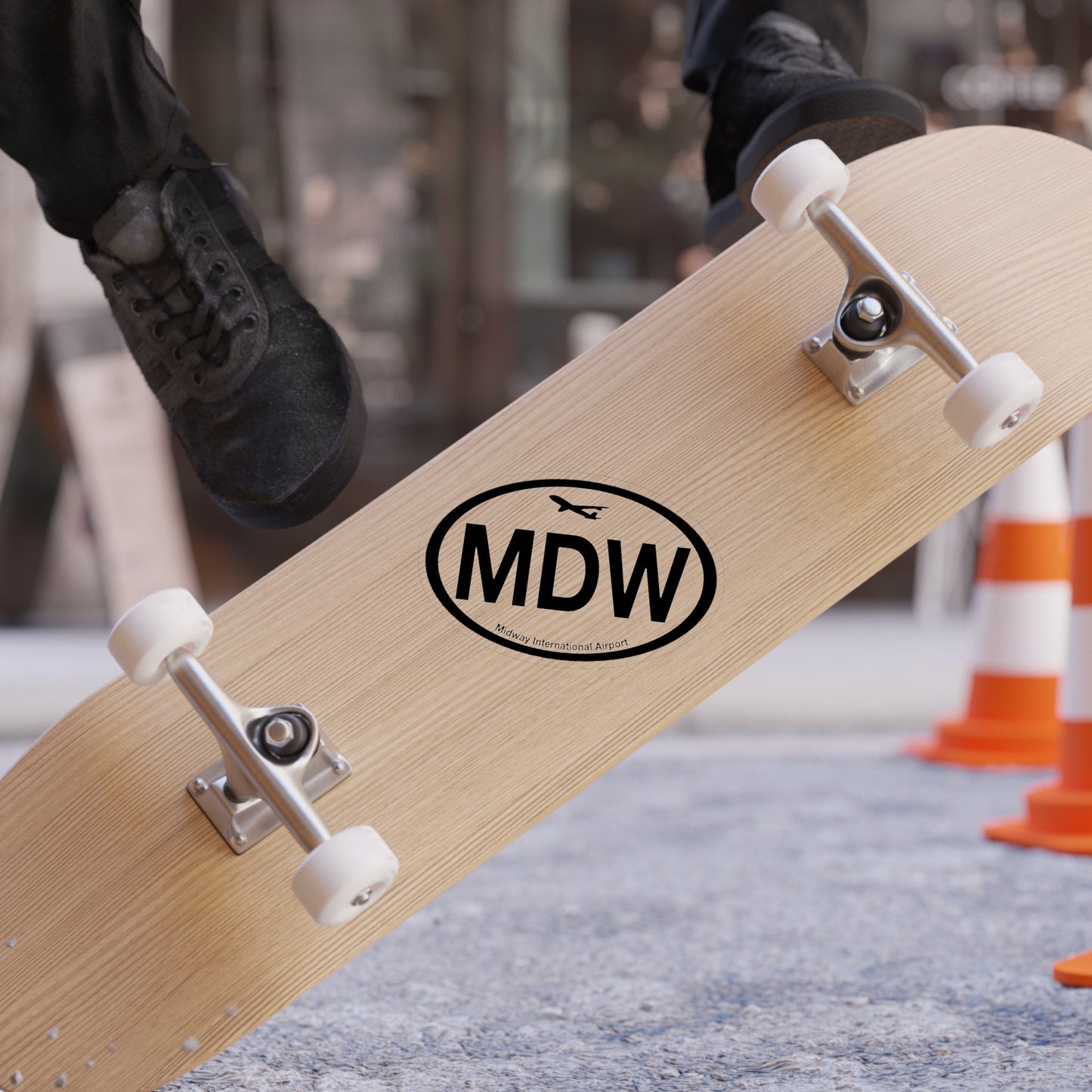 Midway Airport MDW Transparent Outdoor Sticker, Die-Cut,-Paper products-Printify-5" × 5"-Die-Cut-Transparent-Assembled in the USA, Assembled in USA, Home & Living, Made in the USA, Made in USA, Magnets & Stickers, Outdoor, Paper, Stickers-PhoneCaseBoss.com