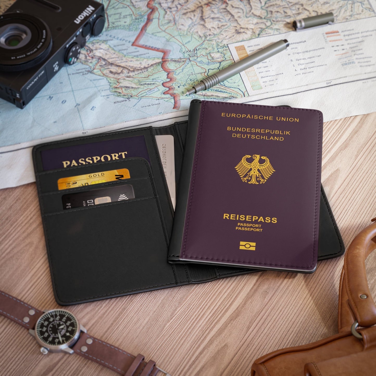 Passport Cover - Germany German RFID Faux Leather Passport Protector Cover-Accessories-The Whole Nother-Accessories, German, German Passport, Germany, Germany Passport, More, Passport, Summer Challenge Picks, The Whole Nother, Travel, Travel Accessories, Wallet | 3.9" x 5.8",Black,,7575238082653-Passport-Cover-Germany-German-RFID-Faux-Leather-Passport-Protector-Cover-Accessories-Accessories-German-German-Passport-Germany-Germany-Passport-More-Passport-Summer-Challenge-Picks-T_3f48918c-ccd9-46f5-894a-e385d1d