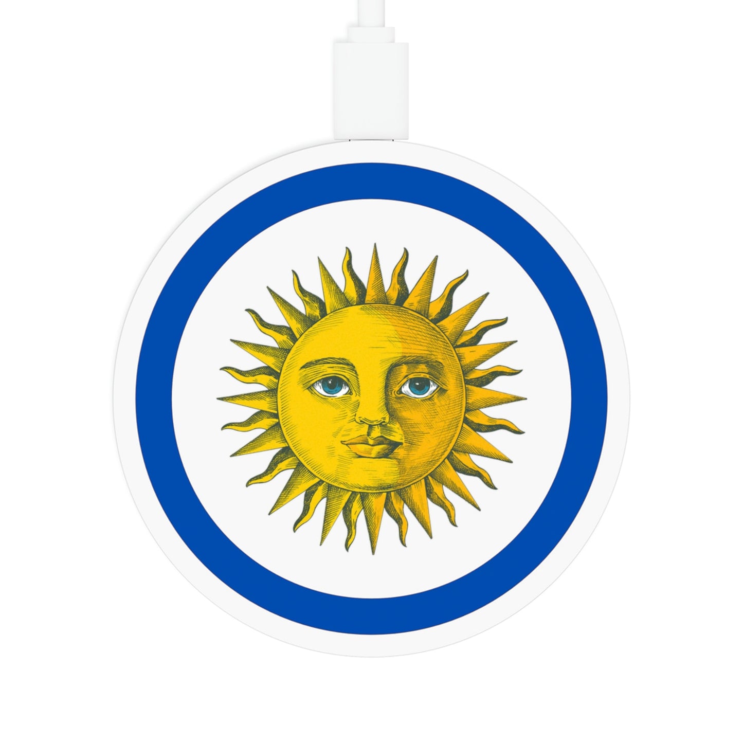 Quake Wireless Charging Pad-Accessories-Best Phone Case Brands-Accessories, Argentina, Desk, Indoor, iPhone, More, Phone accessory, Sublimation, Sun, Tech Accessories | 2.75" x 2.75",White/Blue,,7098133250141-Quake-Wireless-Charging-Pad-Accessories-Accessories-Argentina-Desk-Indoor-iPhone-More-Phone-accessory-Sublimation-Sun-Tech-Accessories-2_75-x-2_75-WhiteBlue-Best-Online-Gift-Shop, PhoneCaseBoss | Image-position:1-SKU:[sku}, Barcode: