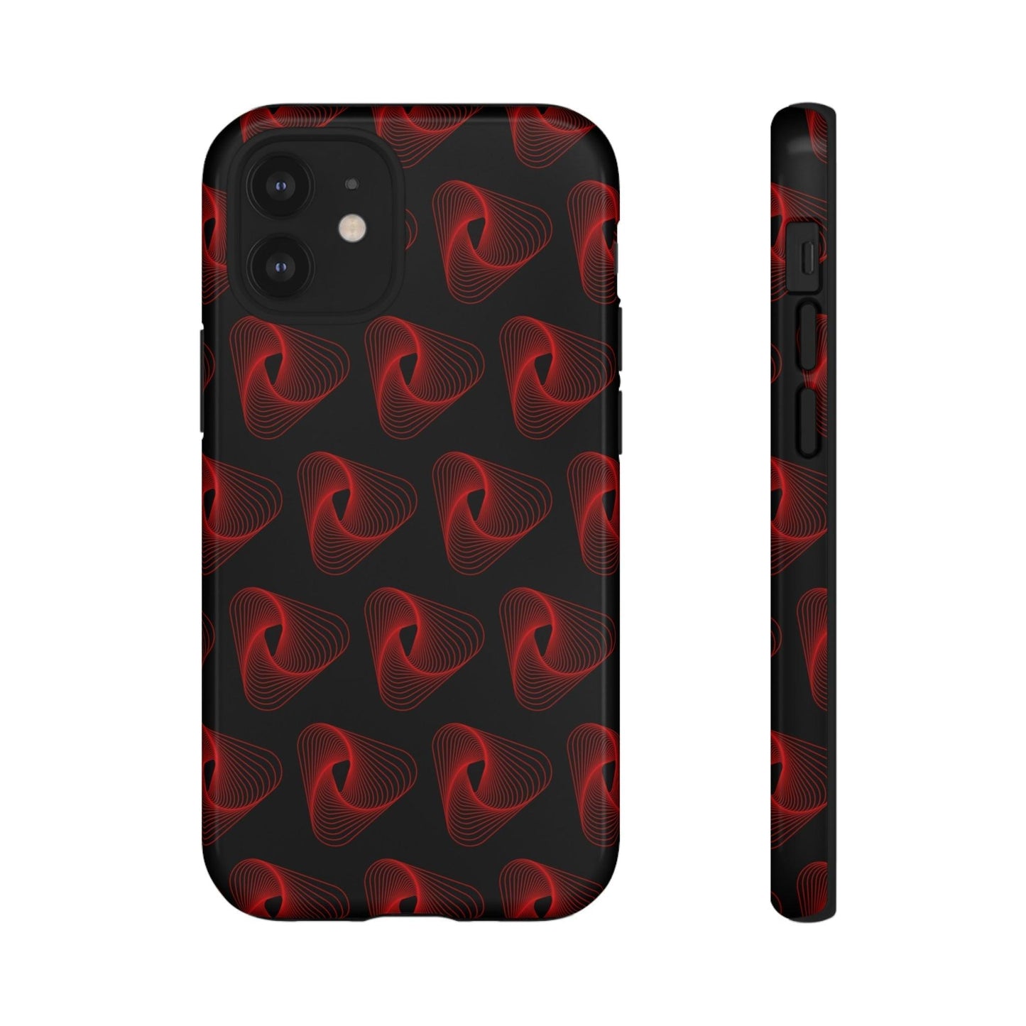 Phone Case-RED VORTEX | Tough-iPhone 12 Mini-Glossy-PhoneCaseBoss-Phone-Best-Phone-Cases