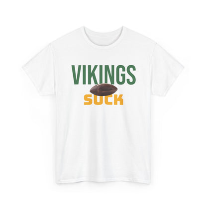 Vikings Suck Football T-Shirt in Green Bay Colors - 5 varieties