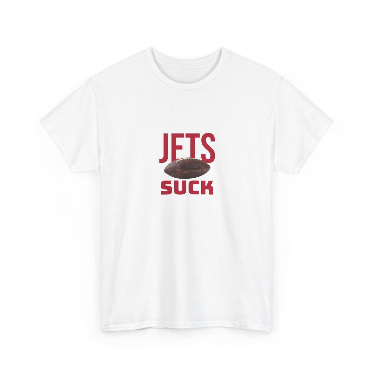 Jets Suck Graphic T-Shirt in New England Football Colors
