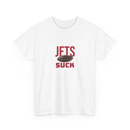 Jets Suck Graphic T-Shirt in New England Football Colors