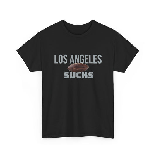 Los Angeles Sucks Football T-Shirt in Raider Colors