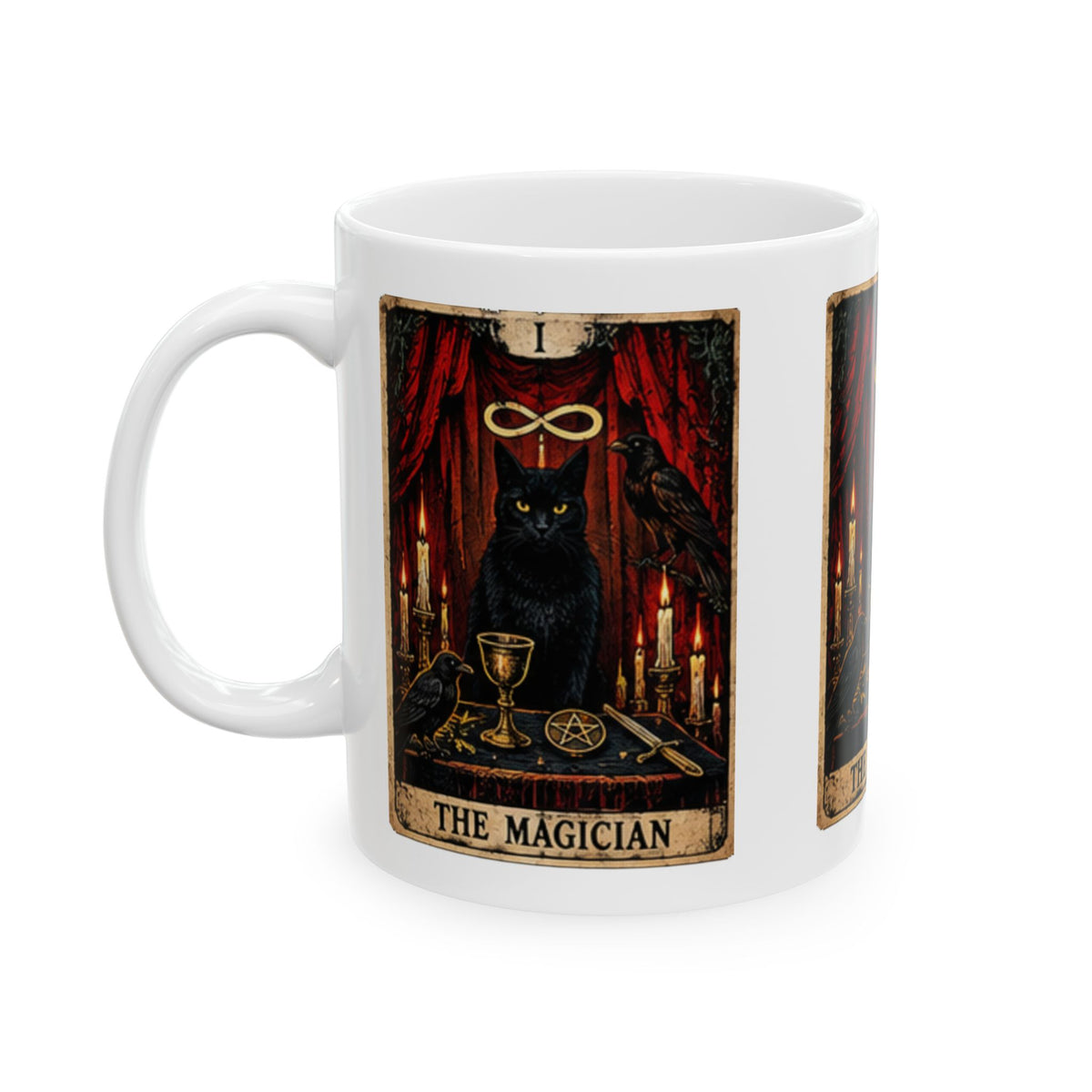 Black Cat The Magician Tarot Mug | Occult Tarot Coffee Cup