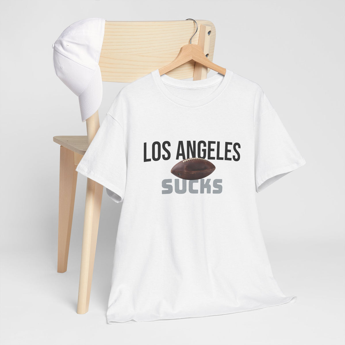 Los Angeles Sucks Football T-Shirt in Raider Colors