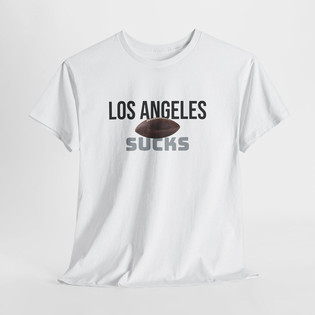 Los Angeles Sucks Football T-Shirt in Raider Colors