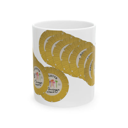 Roulette Chip Stack Table B  Mug | Vintage "Never Forget" (or your choice of text)  Las Vegas Casino Chip Coffee Cup
