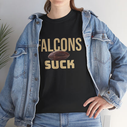 Falcons Suck Football T-Shirt in New Orleans Colors - 3 Varieties