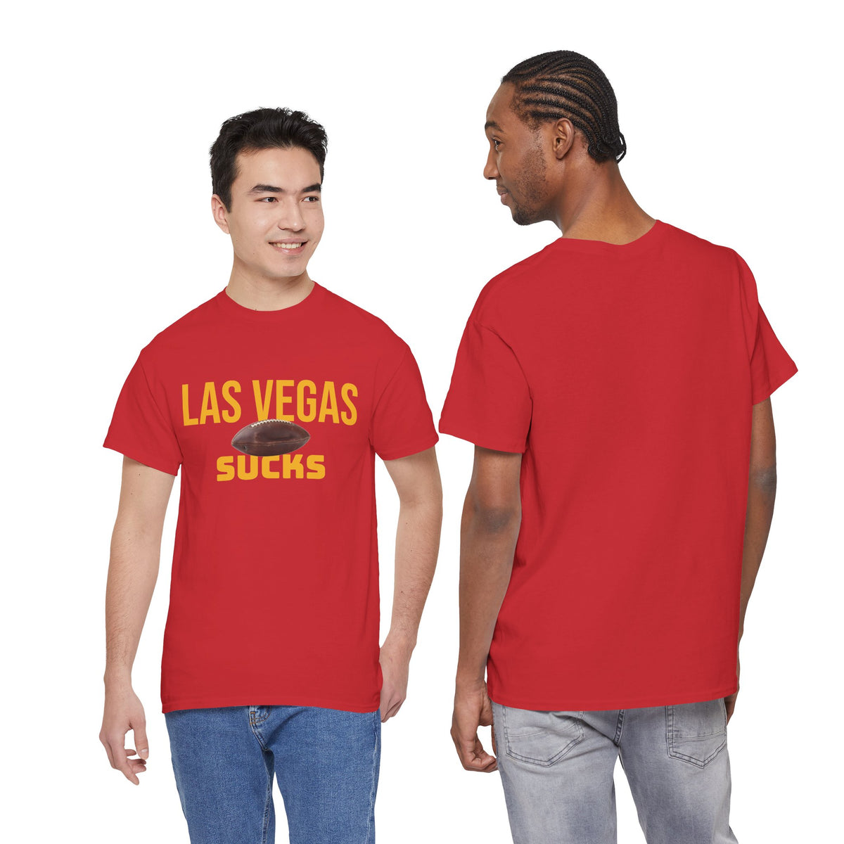 Las Vegas Sucks Football T-Shirt in Chief Colors - 2 varieties