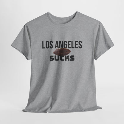 Los Angeles Sucks Football T-Shirt in Raider Colors