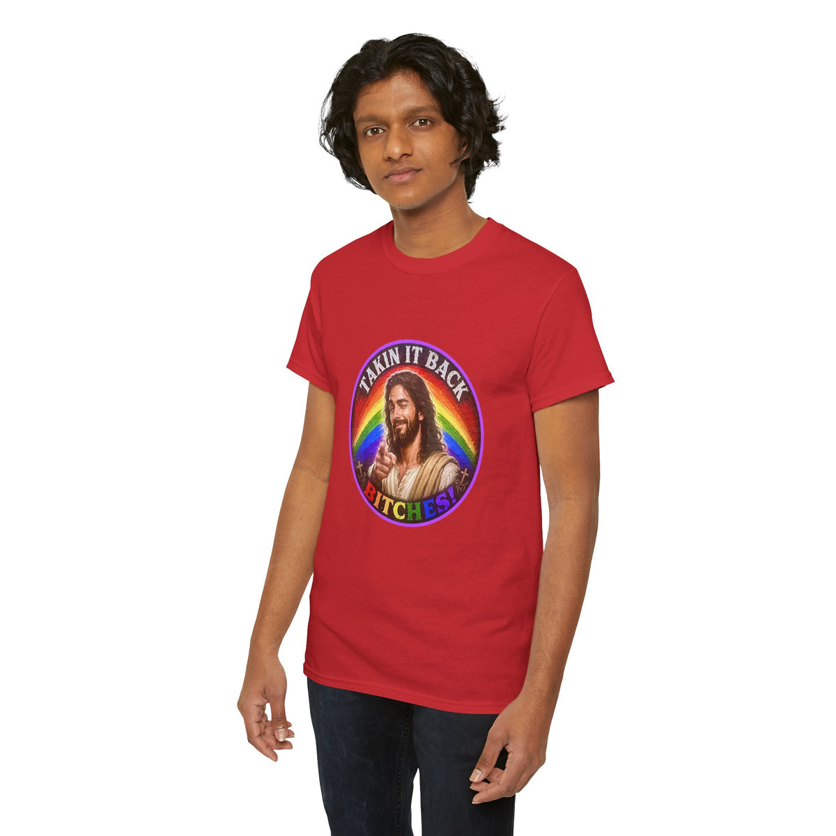 Rainbow Jesus Parody T-Shirt, Takin It Back Bitches