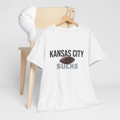 Kansas City Sucks Football T-Shirt in Raider Colors