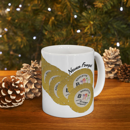 Roulette Chip Stack Table B  Mug | Vintage "Never Forget" (or your choice of text)  Las Vegas Casino Chip Coffee Cup