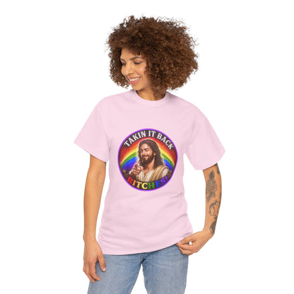 Rainbow Jesus Parody T-Shirt, Takin It Back Bitches