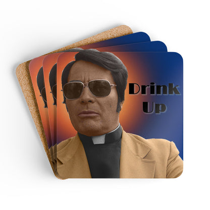 Drink Up Corkwood Coaster Set - Cult Leader "Juice" Coasters Funny Cult Leader Gifts