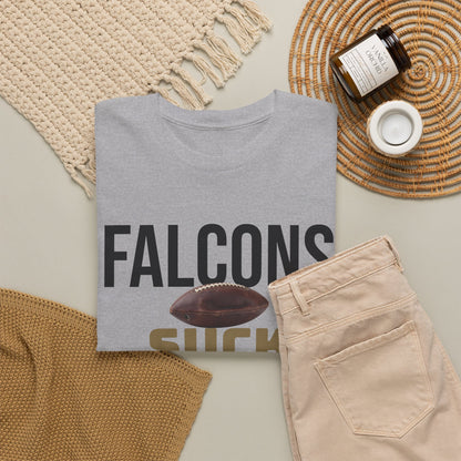 Falcons Suck Football T-Shirt in New Orleans Colors - 3 Varieties