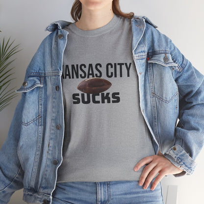 Kansas City Sucks Football T-Shirt in Raider Colors