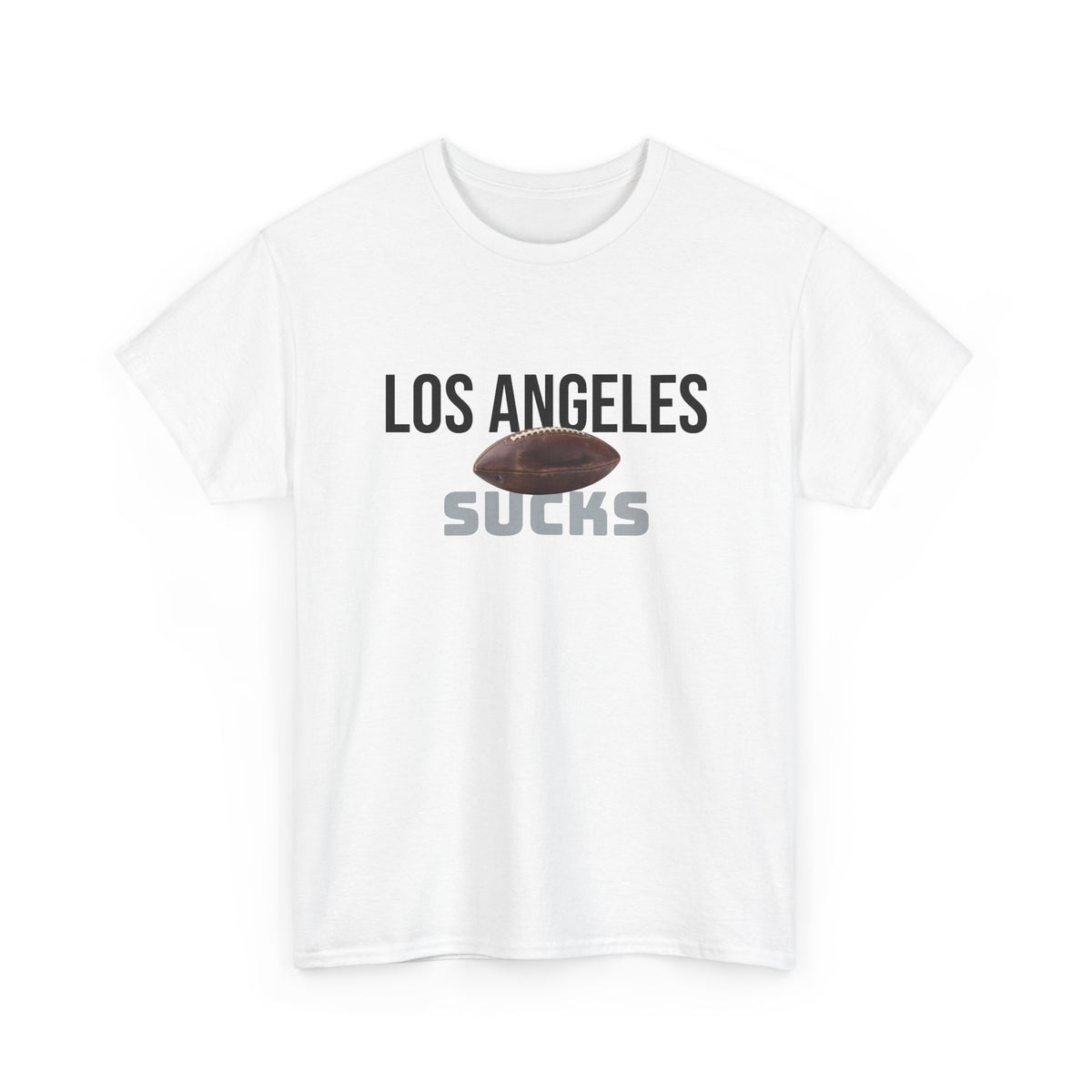 Los Angeles Sucks Football T-Shirt in Raider Colors