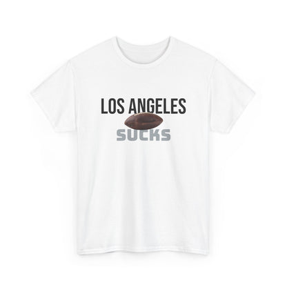 Los Angeles Sucks Football T-Shirt in Raider Colors