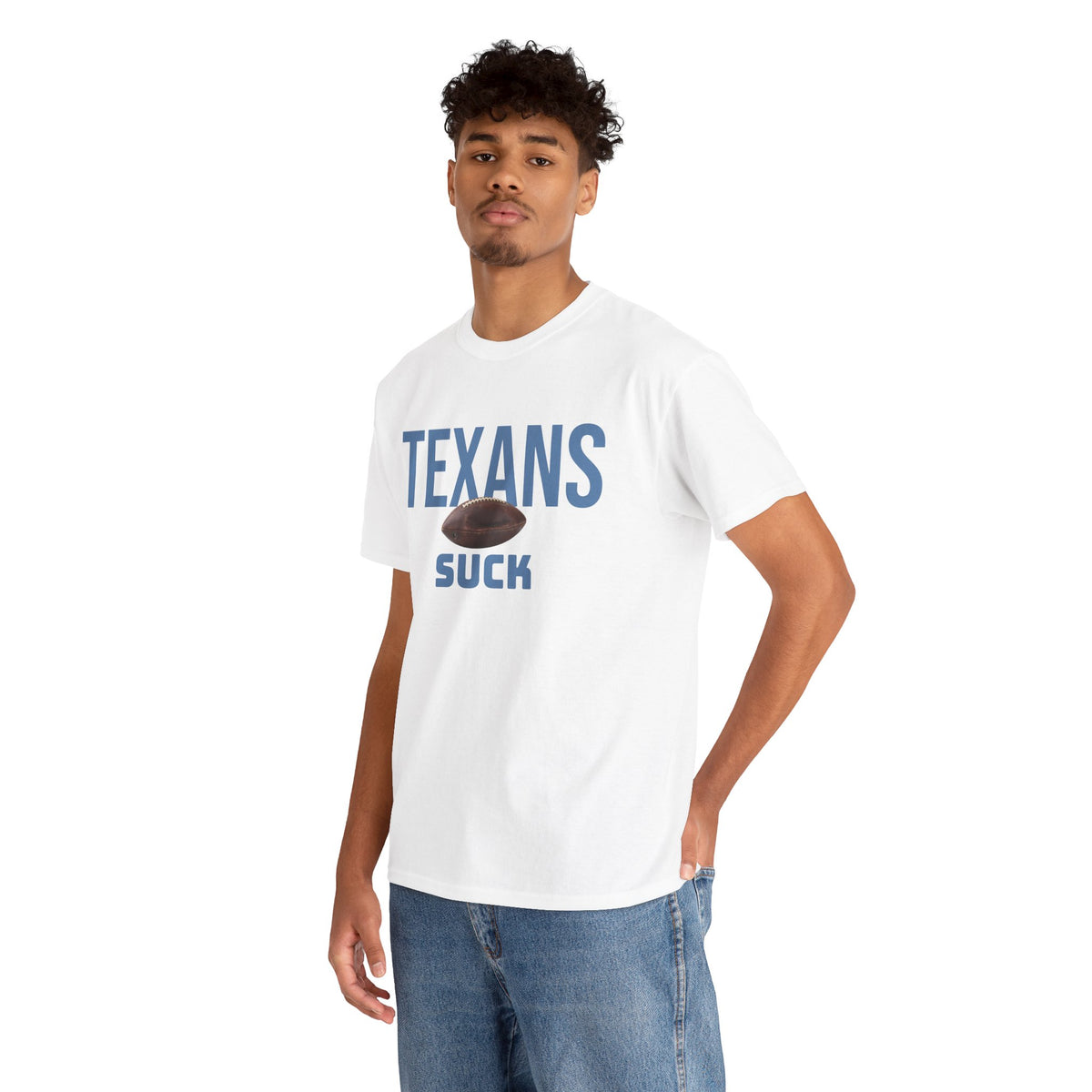 Texans Suck Football T-Shirt in Tennessee Colors