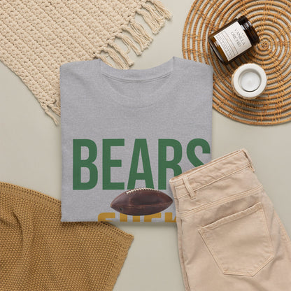 Bears Suck Football T-Shirt in Green Bay Colors - 5 varieties - with special plus sizes for Packer fans!