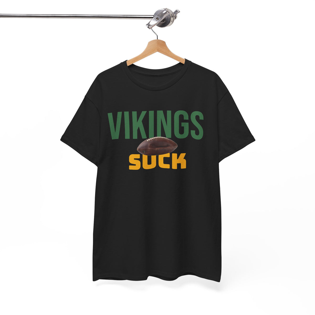 Vikings Suck Football T-Shirt in Green Bay Colors - 5 varieties