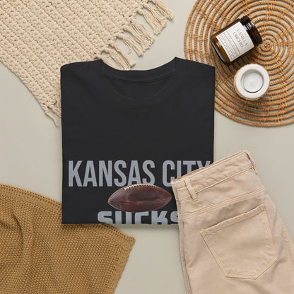 Kansas City Sucks Football T-Shirt in Raider Colors