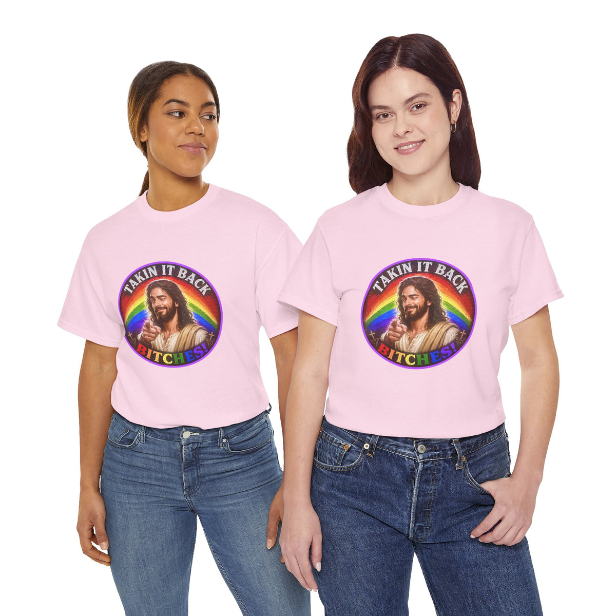 Rainbow Jesus Parody T-Shirt, Takin It Back Bitches