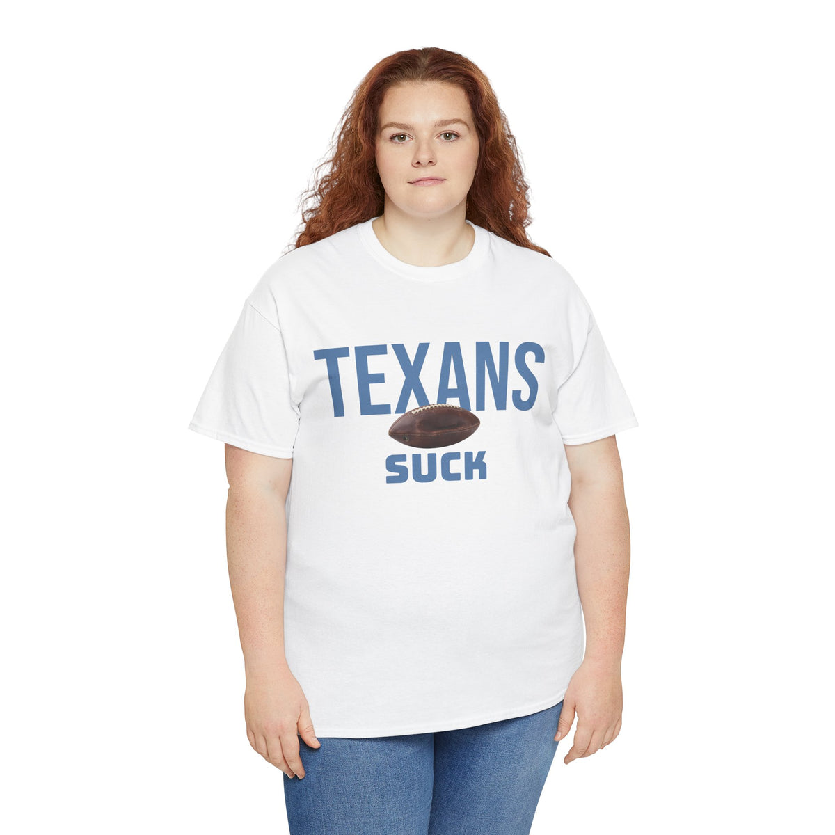 Texans Suck Football T-Shirt in Tennessee Colors