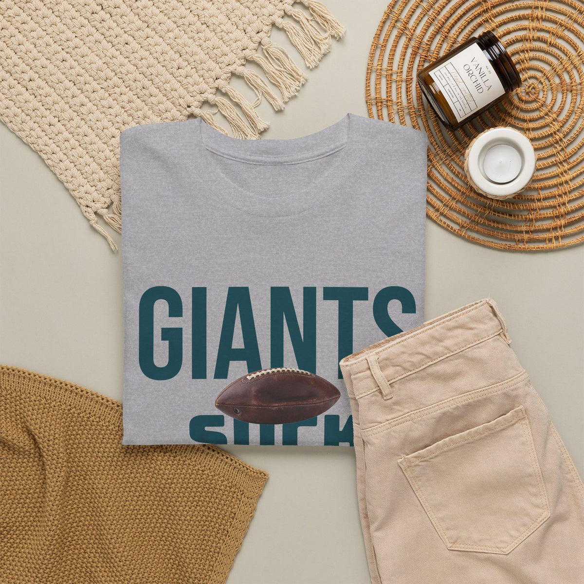 Giants Suck Football T-Shirt in Philly Colors - 3 varieties