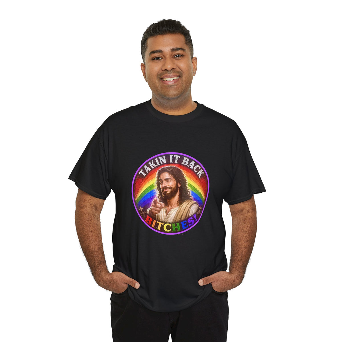 Rainbow Jesus Parody T-Shirt, Takin It Back Bitches