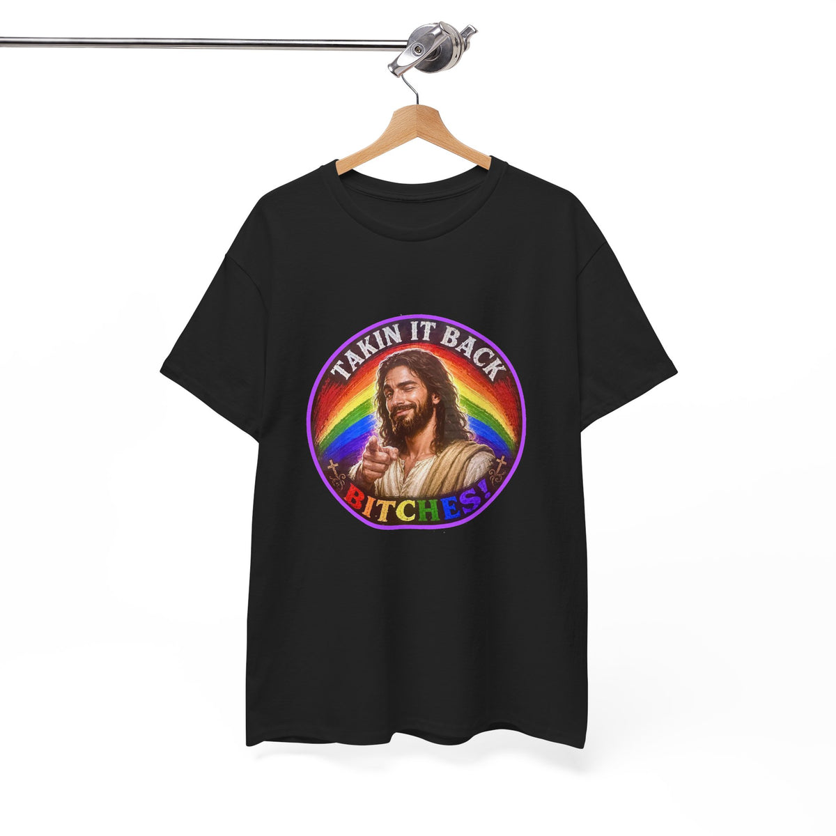 Rainbow Jesus Parody T-Shirt, Takin It Back Bitches