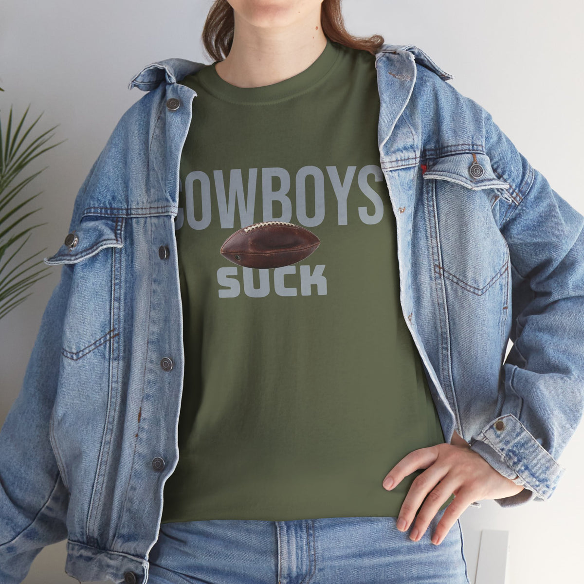 Cowboys Suck Football T-Shirt in Philly Colors
